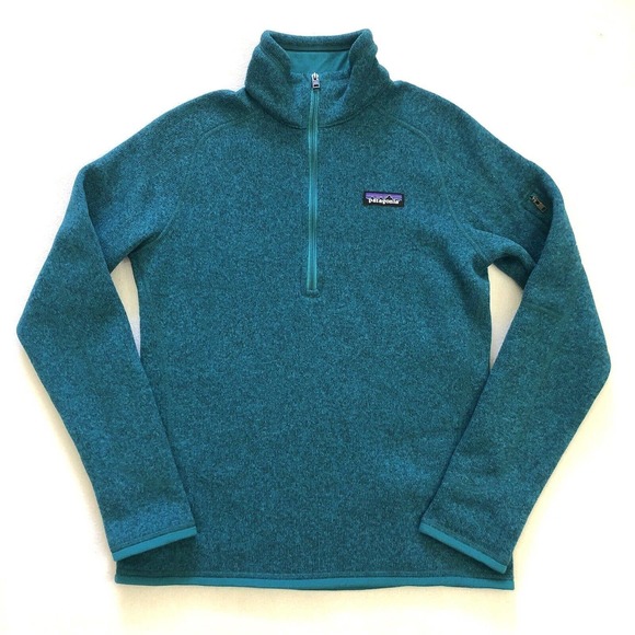 Patagonia Jackets & Blazers - Patagonia Women Heathered Teal Blue Better Sweater 1/4 Zip Pullover 25617 S